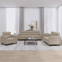 VIDAXL Ensemble canapés 3 pcs taupe microfibre