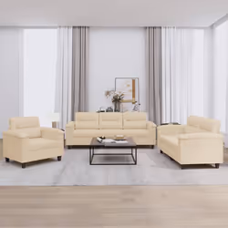 VidaXL 3202294 Ensemble de meubles de salle à manger Crème