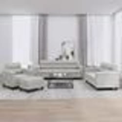 vidaXL Ensemble de canapés 4 pcs coussins gris clair tissu microfibre