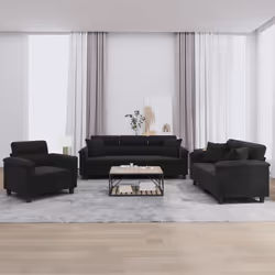 VidaXL 3202299 Ensemble de meubles de salle à manger Noir