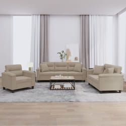 Vidaxl - Ensemble de canapés 3 pcs avec coussins Taupe Tissu microfibre
