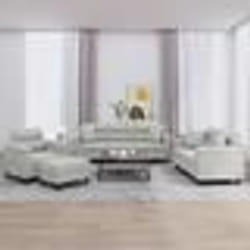vidaXL Ensemble de canapés 4 pcs coussins Gris clair Tissu microfibre