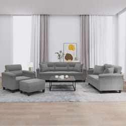 Vidaxl - Ensemble De Canapés 4 Pcs Coussins Gris Foncé Tissu Microfibre