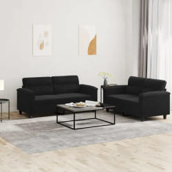 vidaXL Ensemble de canapés 2 pcs - Noir