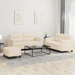 vidaXL Ensemble de Canapés 3 pcs - Beige