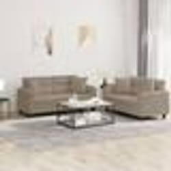 vidaXL Ensemble de canapés 2 pcs avec coussins Taupe Tissu microfibre
