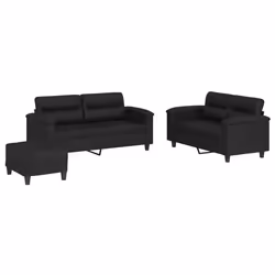 VidaXL 3202367, Noir, mousse, Simili-cuir, Métal, Polywood, Textile, 170 cm, 77 cm, 80 cm