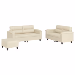 VidaXL 3202368, Crème, mousse, Simili-cuir, Métal, Polywood, Textile, 170 cm, 77 cm, 80 cm