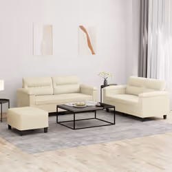 VidaXL 3202368 Ensemble de meubles de salle à manger Crème