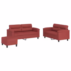 VidaXL 3202370, Rouge, mousse, Simili-cuir, Métal, Polywood, Textile, 170 cm, 77 cm, 80 cm