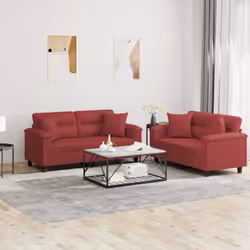 VidaXL 3202375 Ensemble de meubles de salle à manger Rouge