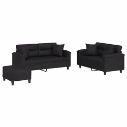 VidaXL 3202377, Noir, mousse, Simili-cuir, Métal, Polywood, Textile, 170 cm, 77 cm, 80 cm