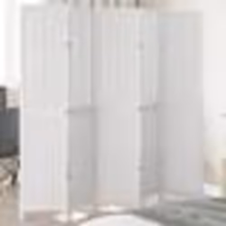 vidaXL Cloison de Séparation 5 Panneaux Séparateur de Pièce Écran dIntimité Paravent de Salon Chambre Blanc Bois de 358727