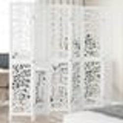 vidaXL Cloison de Séparation 6 Panneaux Séparateur de Pièce Écran dIntimité Paravent de Salon Chambre Blanc Bois de 358747