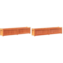 Jardinières 2 pcs cire marron bois de pin massif