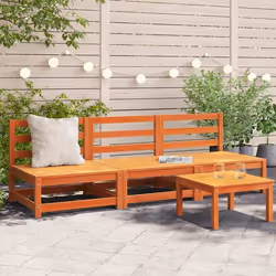 vidaXL Canapés de jardin cire marron 2 pcs bois de pin massif