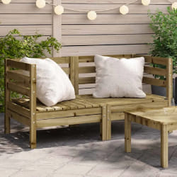 Canapés d'angle de jardin 2 pcs - Bois de pin