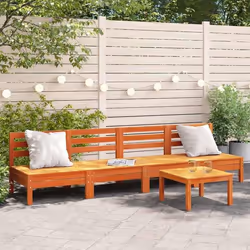 vidaXL Canapés de jardin sans accoudoirs 4 pcs cire marron bois massif