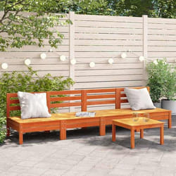 vidaXL Canapés de jardin sans accoudoirs 4 pcs cire marron bois massif
