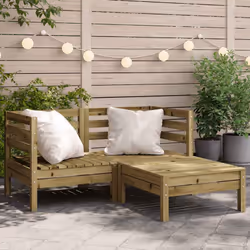 Ce canapé de jardin en bois 2 places avec repose-pieds sera un excellent supplément à votre jardin, terrasse ou patio pour di ...