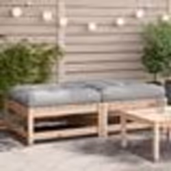 vidaXL Repose-pieds de jardin avec coussins 2 pcs bois de pin massif