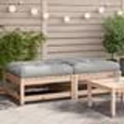 vidaXL Repose-pieds de jardin avec coussins 2 pcs bois de pin massif