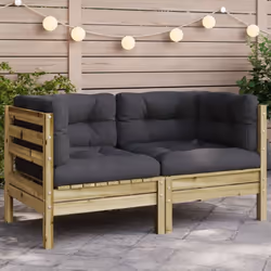 Ce canapé de jardin en bois avec coussins sera un excellent complément à votre jardin, terrasse ou patio pour discuter avec l ...