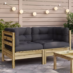 Ces canapés de jardin en bois avec coussins seront un excellent complément à votre jardin, terrasse ou patio pour discuter av ...