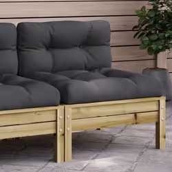 vidaXL Canapé de jardin sans accoudoirs et coussins bois pin imprégné