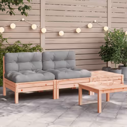Ce canapé de jardin en bois 2 places avec coussins et repose-pieds sera un excellent supplément à votre jardin, terrasse ou p ...