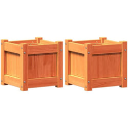 Vidaxl - Jardinières 2 pcs cire marron bois de pin massif