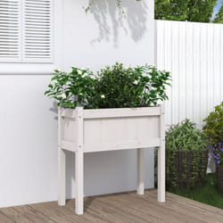 Jardinières avec pieds blanc 70x31x70 cm bois de pin massif Vidaxl