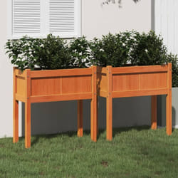 Jardinières 2 pcs avec pieds cire marron bois de pin massif Vidaxl