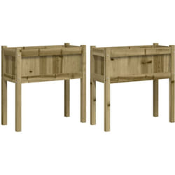 vidaXL Jardinières 2 pcs avec pieds bois de pin imprégné