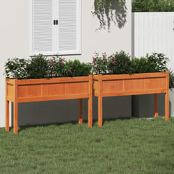 Vidaxl - Jardinières 2 pcs avec pieds cire marron bois de pin massif