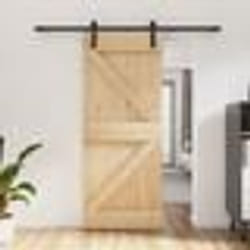 vidaXL Porte coulissante et kit de quincaillerie 85x210 cm pin massif
