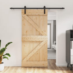 vidaXL Porte coulissante et kit de quincaillerie 95x210 cm pin massif