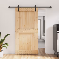 vidaXL Porte coulissante et kit de quincaillerie 100x210 cm pin massif