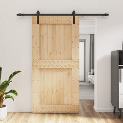 vidaXL Porte coulissante et kit de quincaillerie 100x210 cm pin massif