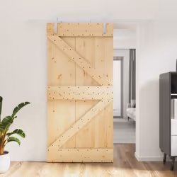 vidaXL Porte coulissante et kit de quincaillerie 100x210 cm pin massif