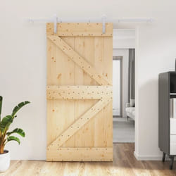 vidaXL Porte coulissante et kit de quincaillerie 100x210 cm pin massif