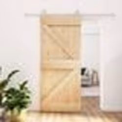 vidaXL Porte coulissante et kit de quincaillerie 90x210 cm pin massif