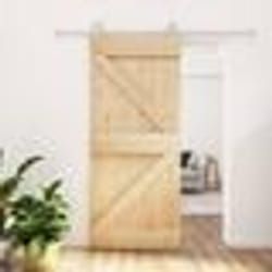 vidaXL Porte coulissante et kit de quincaillerie 90x210 cm pin massif