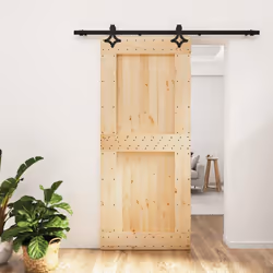 vidaXL Porte coulissante et kit de quincaillerie 90x210 cm pin massif