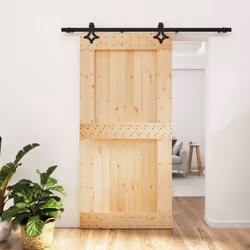 vidaXL Porte coulissante et kit de quincaillerie 100x210 cm pin massif