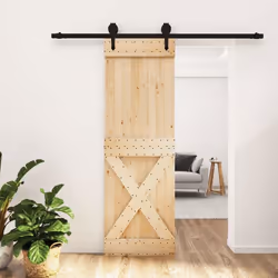 vidaXL Porte coulissante et kit de quincaillerie 70x210 cm pin massif