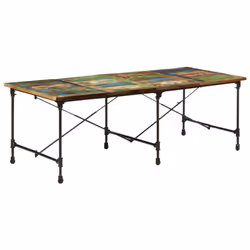 Cette table à manger ajoute une touche de charme industriel à votre salle à manger ou votre cuisine. Bois de récupération sol ...