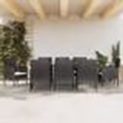 vidaXL Ensemble à manger de jardin 9 pcs noir résine tressée et acier