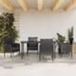 vidaXL Ensemble à manger de jardin 5 pcs noir résine tressée et acier