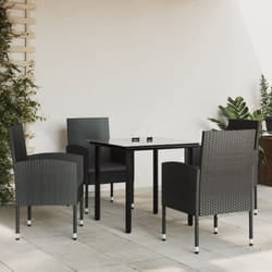 Ensemble À Manger De Jardin 5 Pcs Ensemble À Dîner Noir Résine Tressée Et Acier Vidaxl